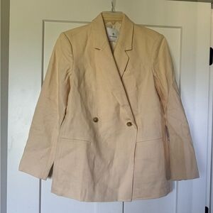 Anine Bing Kaia Yellow Cream Blazer Medium